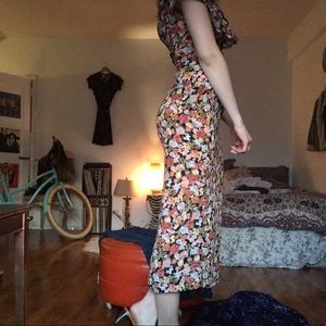 Vintage Floral Midi Dress